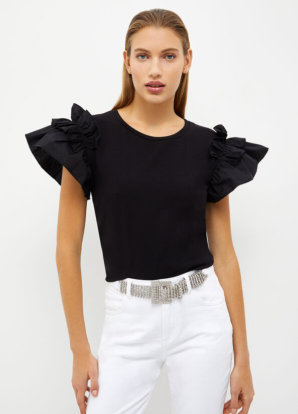 T-shirt con rouches
