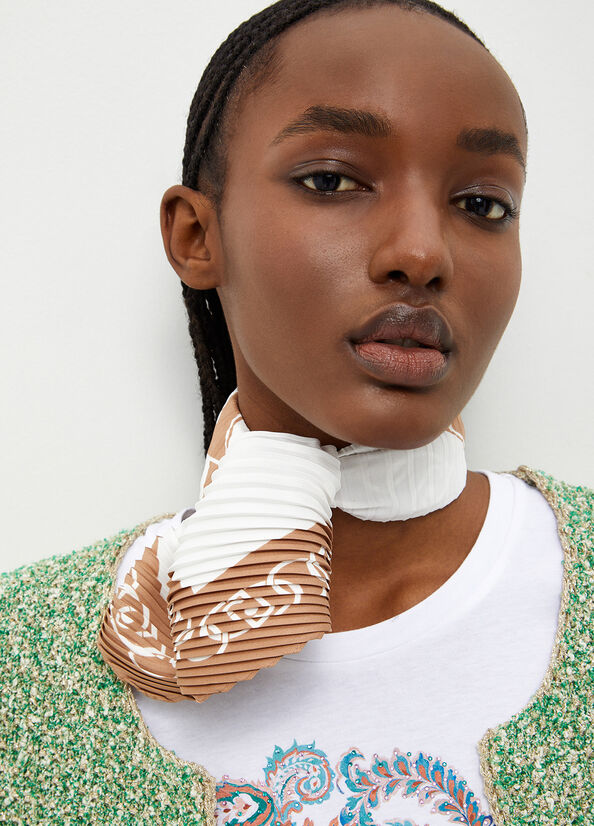 Foulard plissé ecosostenibile con logo