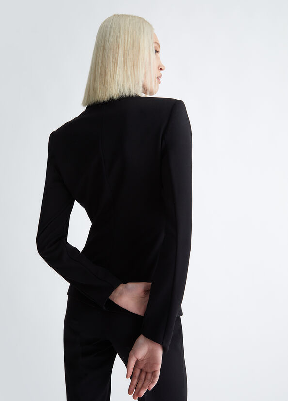 Blazer nero in crêpe