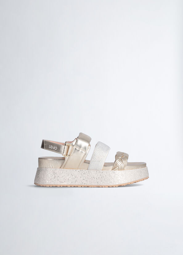 Sandali platform con strass