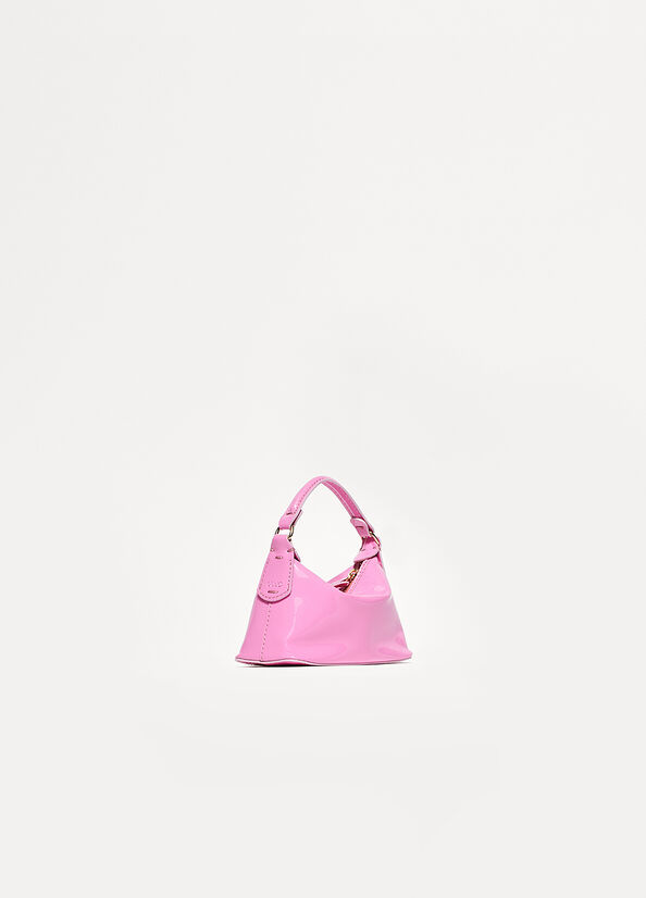 Micro borsa hobo in vernice