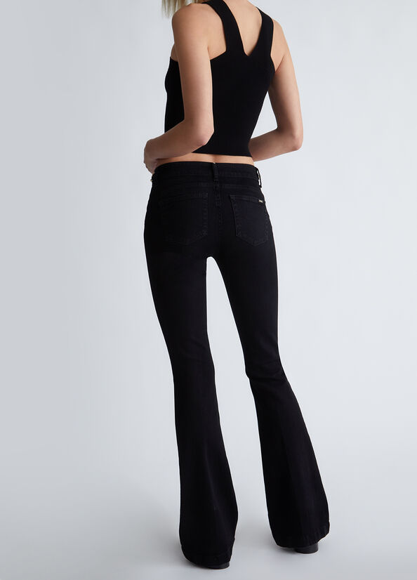 Jeans nero a zampa