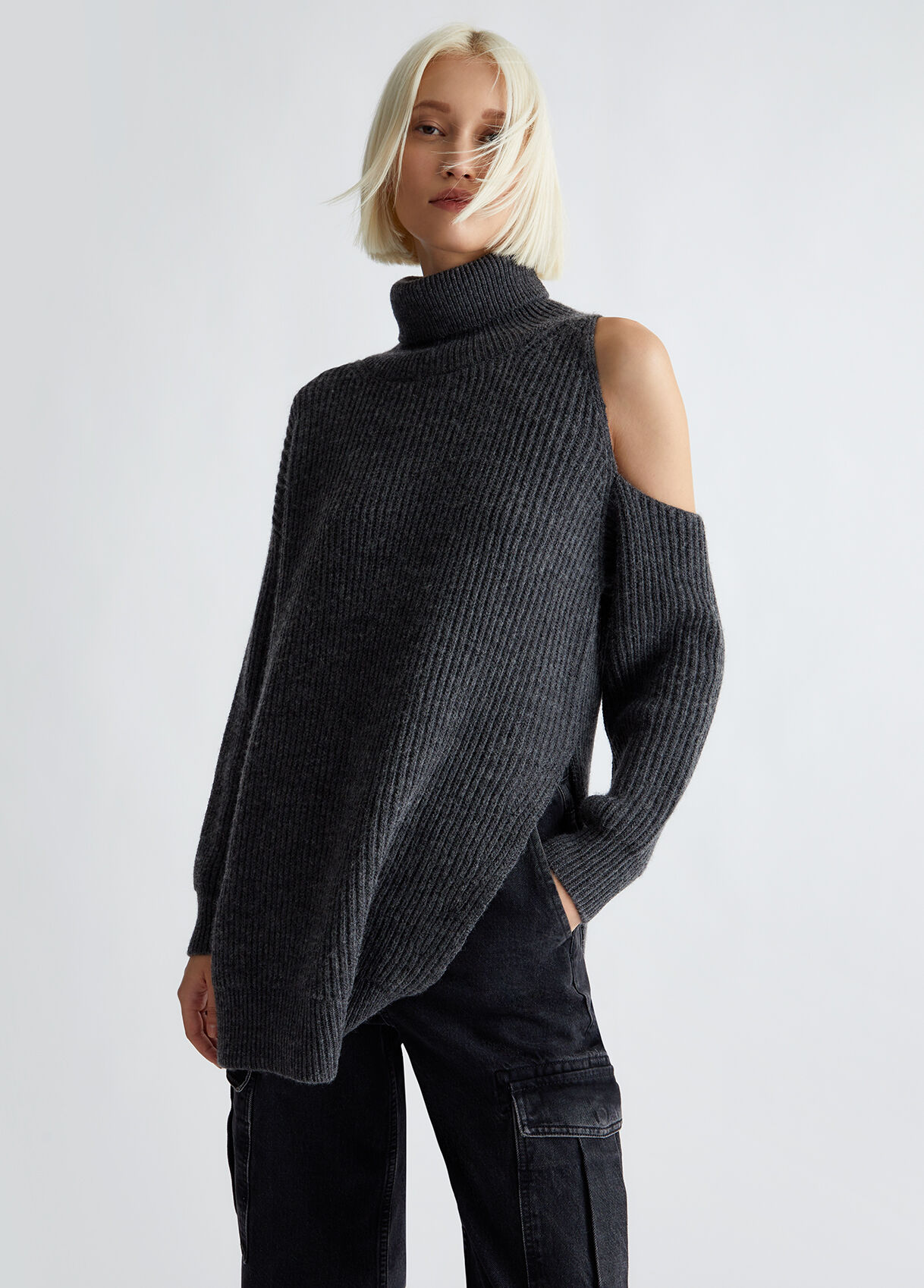 Turtleneck with cut-out detailing
