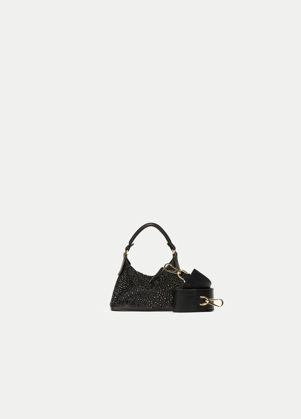 Micro borsa hobo con strass