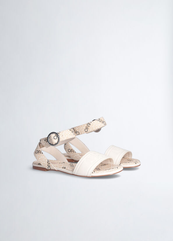 Sandali flat con stampa monogram