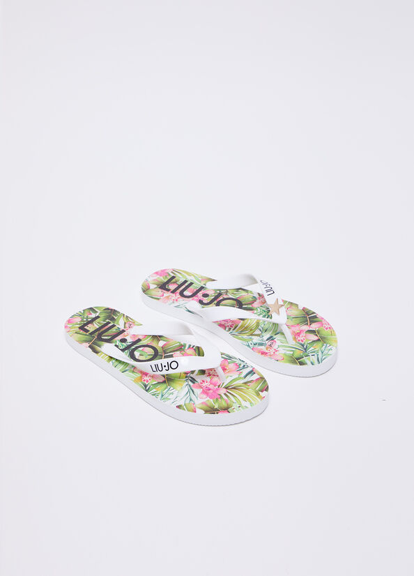 Infradito con stampa floreale