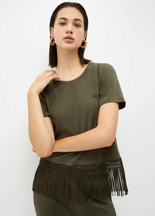 T-shirt con frange