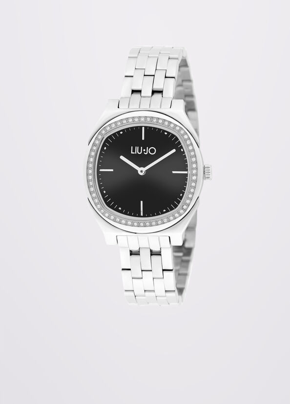 Orologio in acciaio con strass