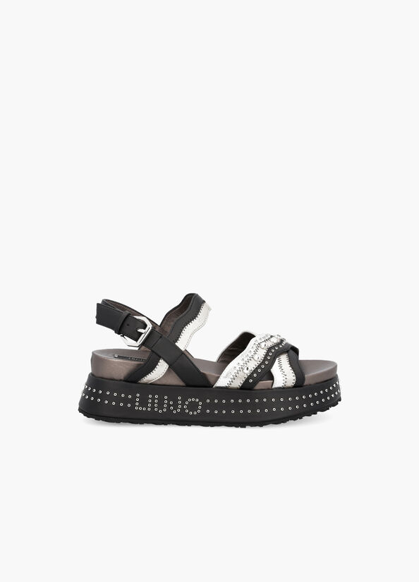 Sandali platform con borchie gioiello