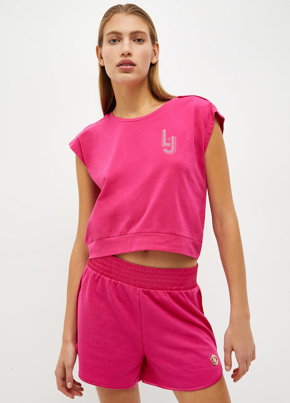T-shirt ecosostenibile con strass