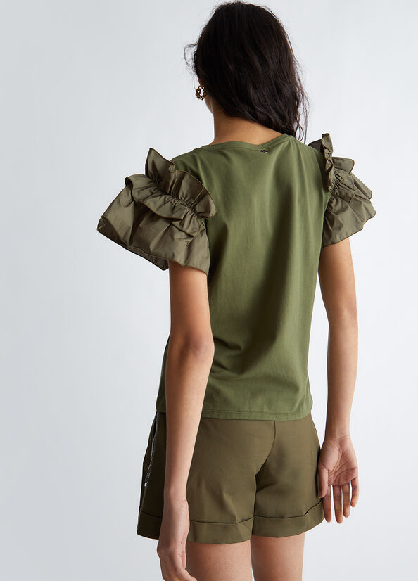 T-shirt con rouches