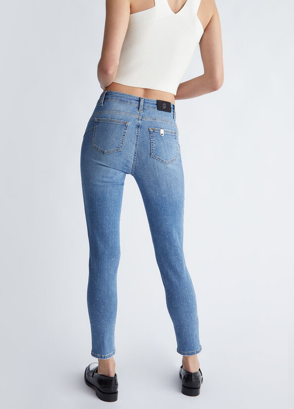 Jeans skinny con strass