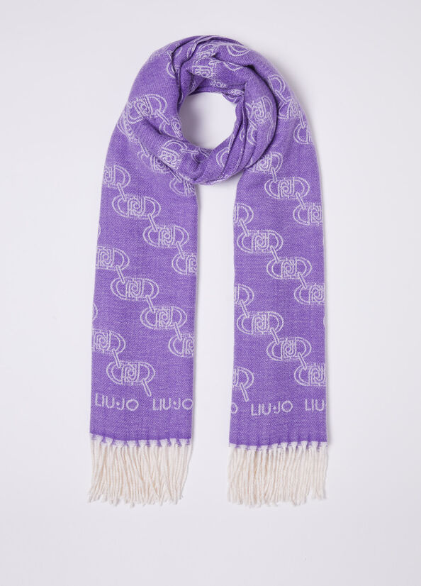 Stola con logo jacquard