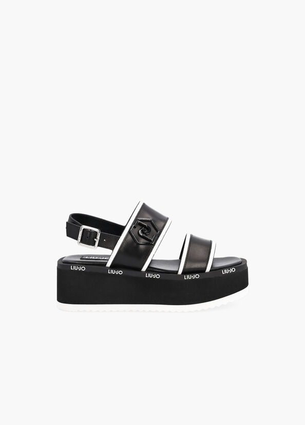 Sandali platform con logo