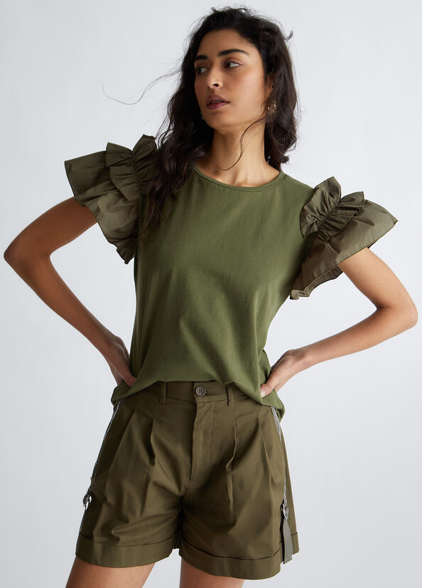 T-shirt con rouches