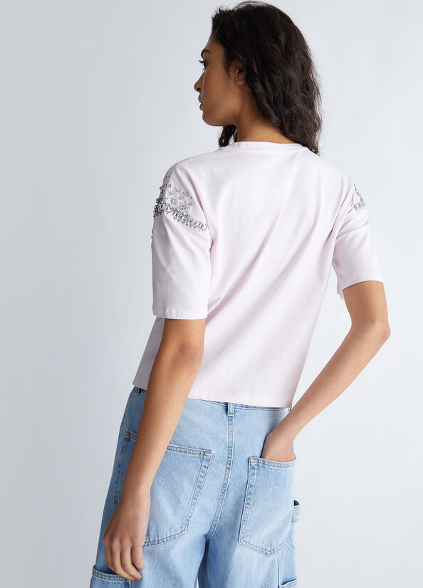 T-shirt ecosostenibile con strass