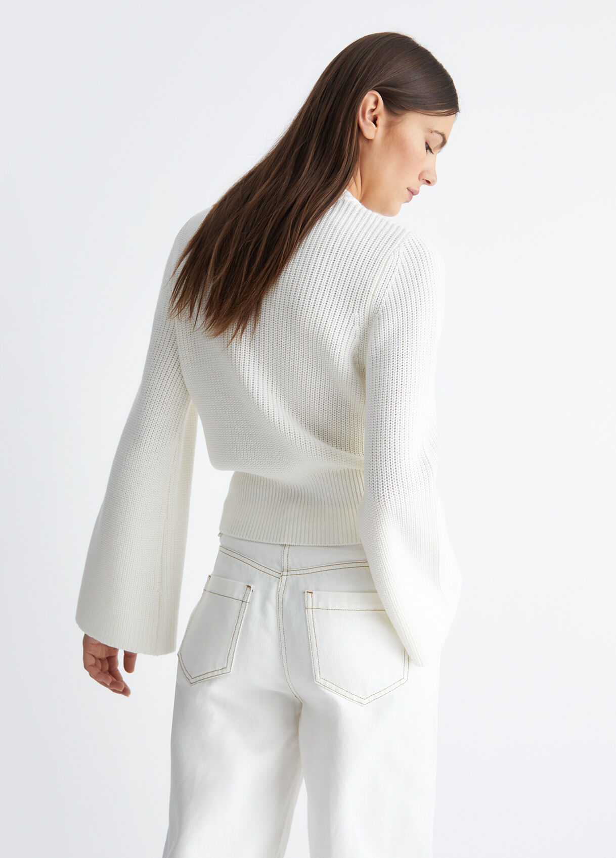 Wool blend jumper with buttons