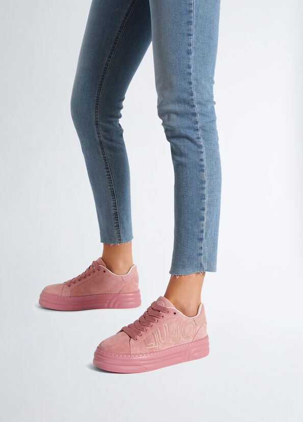 Sneakers platform con maxi logo