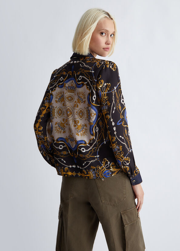 Camicia con stampa foulard