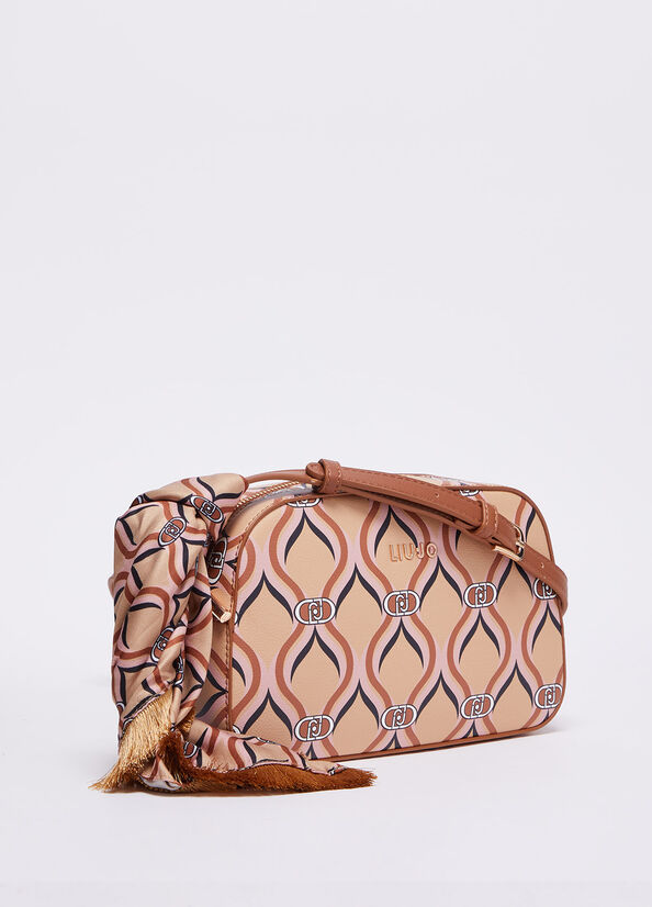 Borsa a tracolla con stampa e foulard