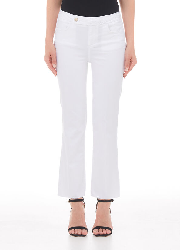 Pantalone flare con bottone