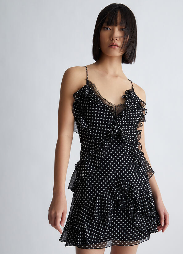 Vestito nero a pois