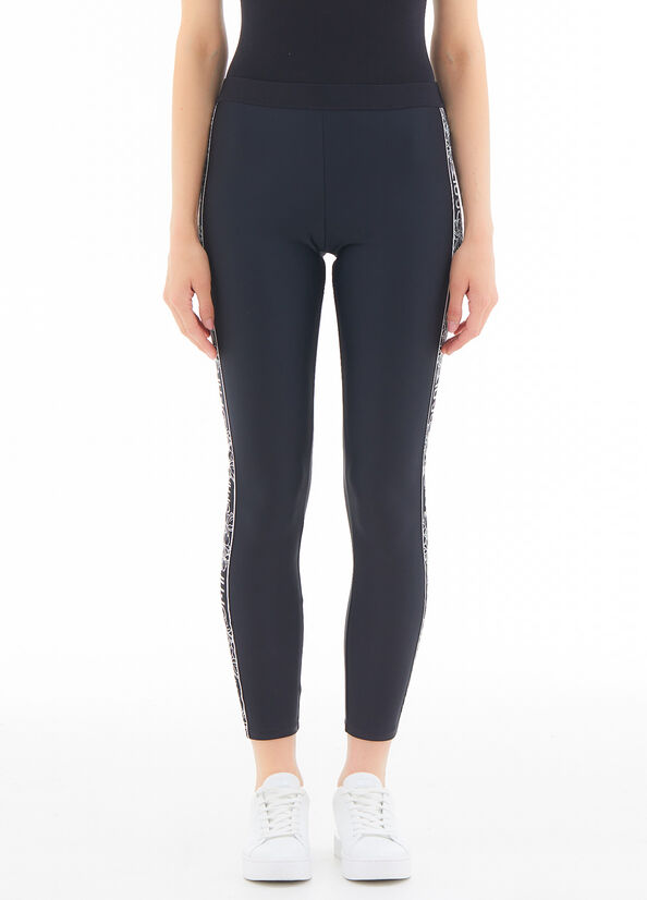 Leggings con bande logate