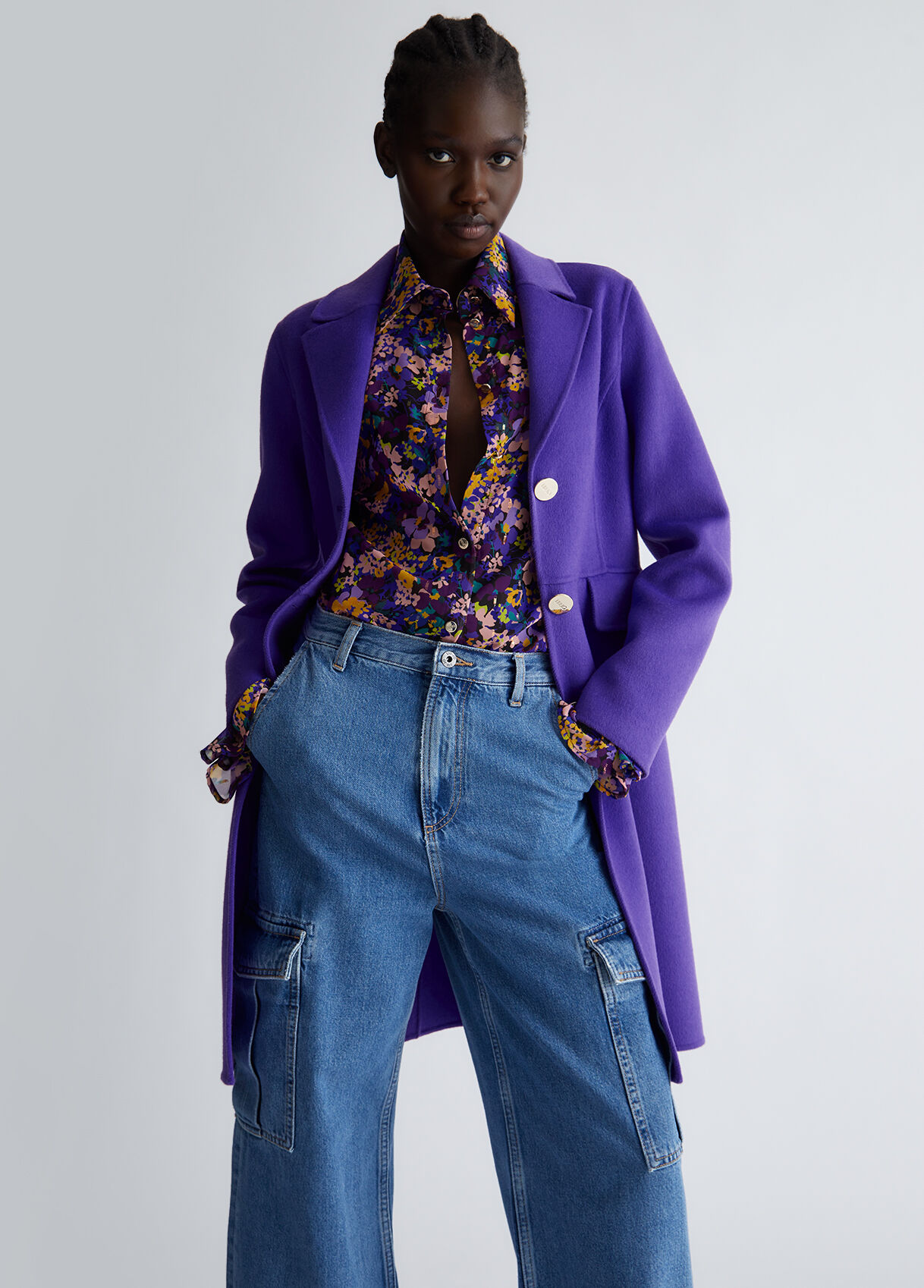 Short wool-blend coat