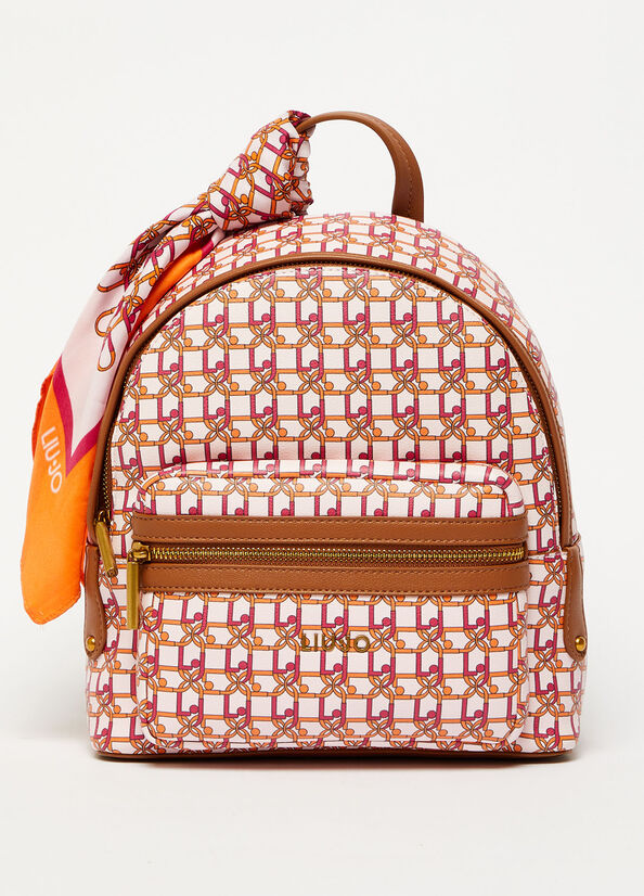 Zaino con logo stampato e foulard