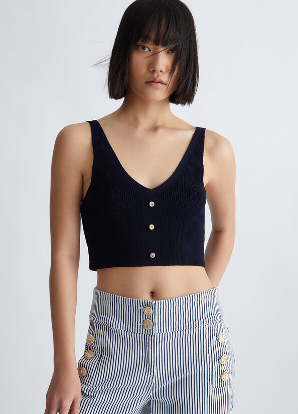 Bralette in maglia con bottoni