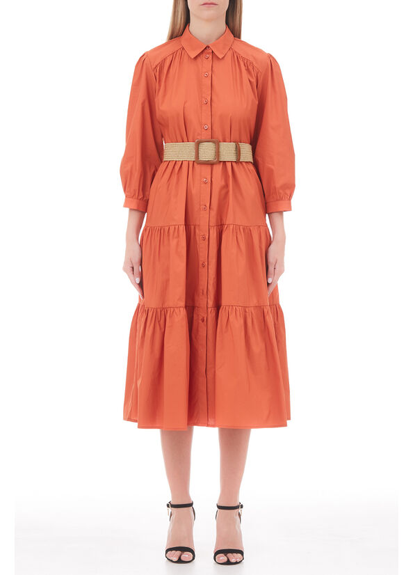 Vestito midi in popeline