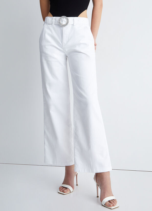 Pantaloni con fibbia gioiello
