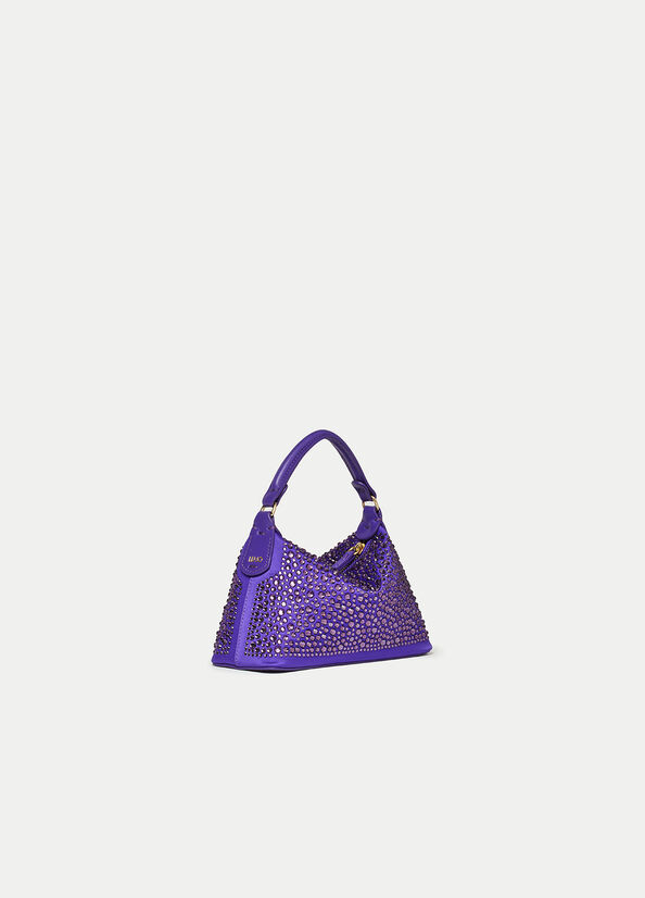 Mini borsa hobo con strass