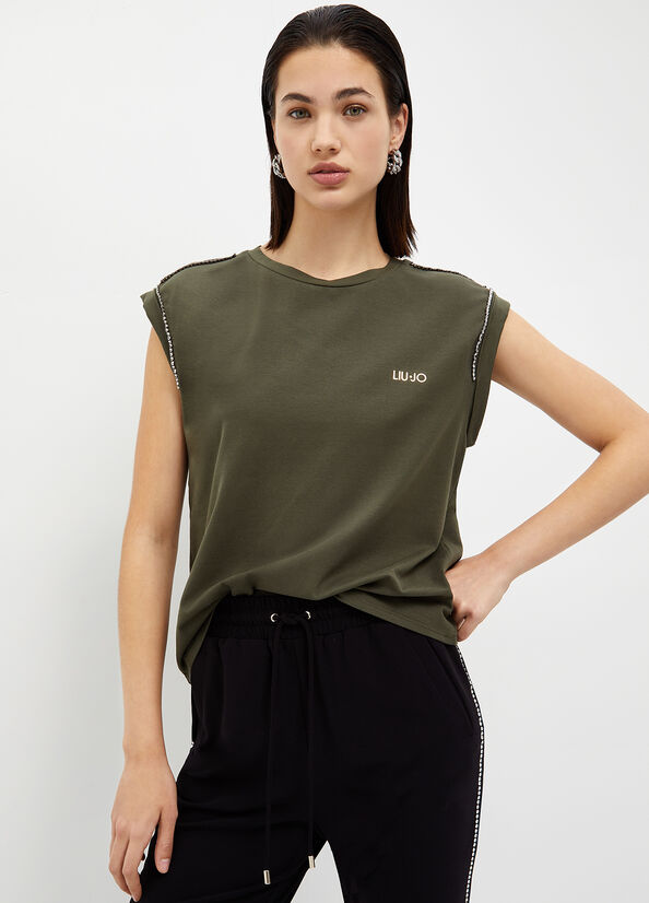T-shirt con strass