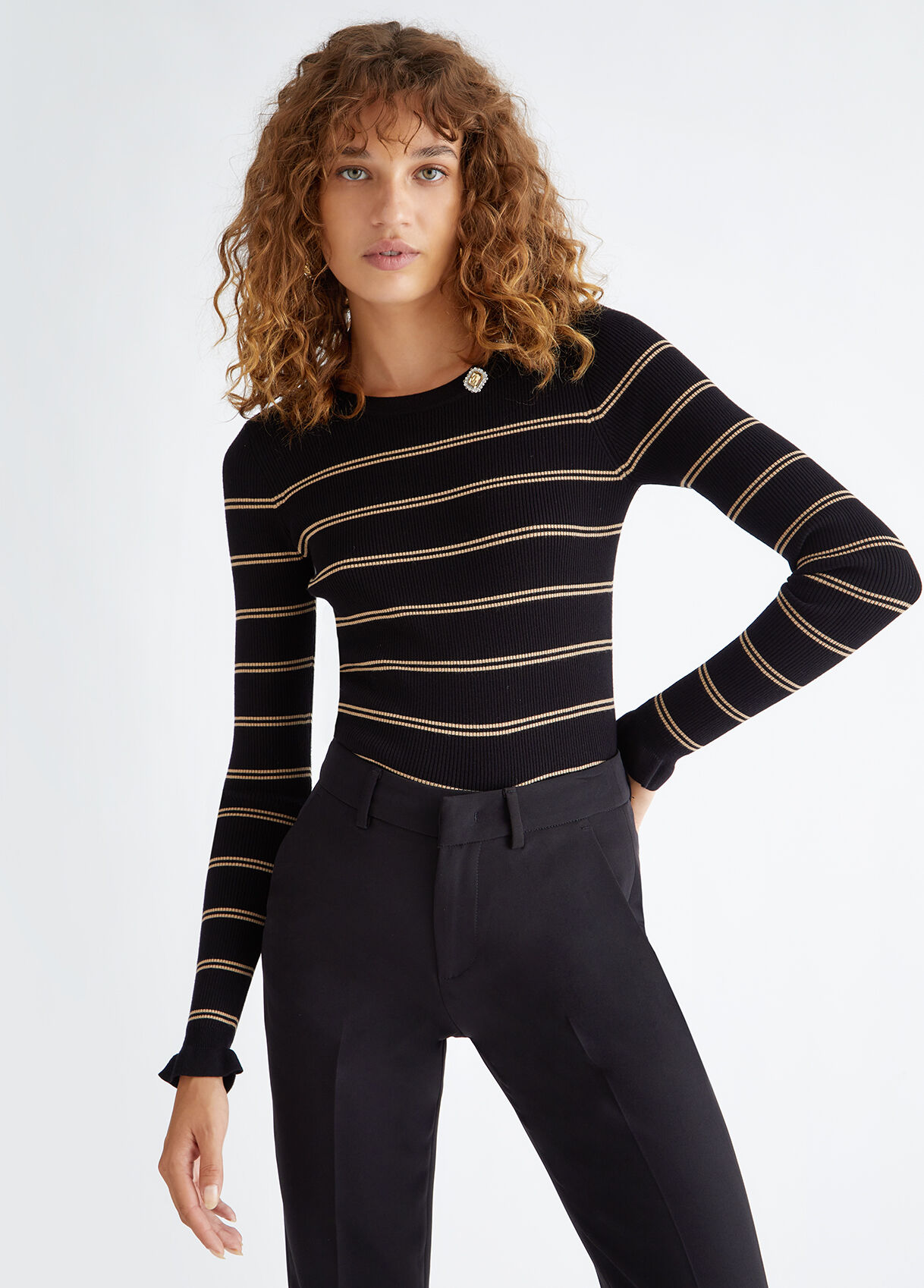 Eco-friendly striped sweater