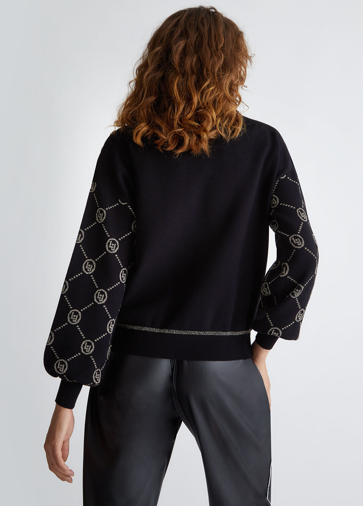 Jumper with lurex® logo