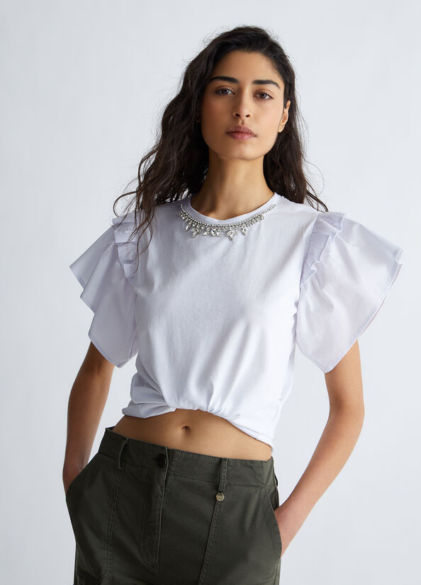 T-shirt con ricami gioiello
