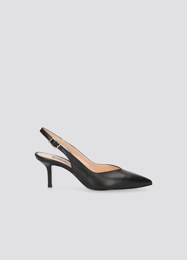 Décolleté sling back in pelle