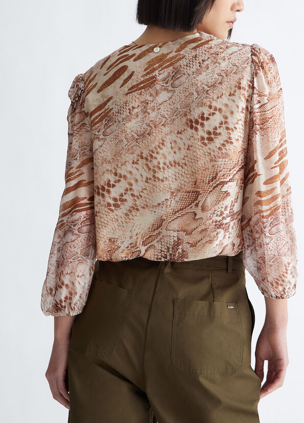 Blusa pitonata in chiffon