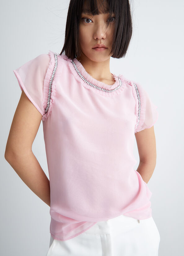 T-shirt con strass