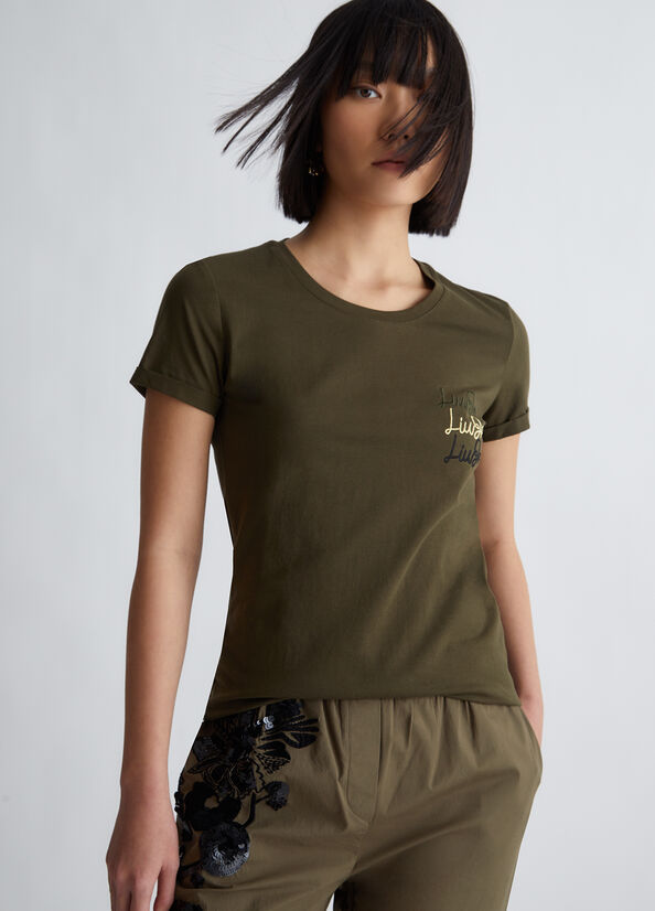 T-shirt in cotone con logo