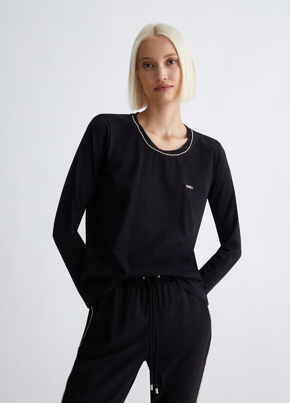 T-shirt ecosostenibile con strass