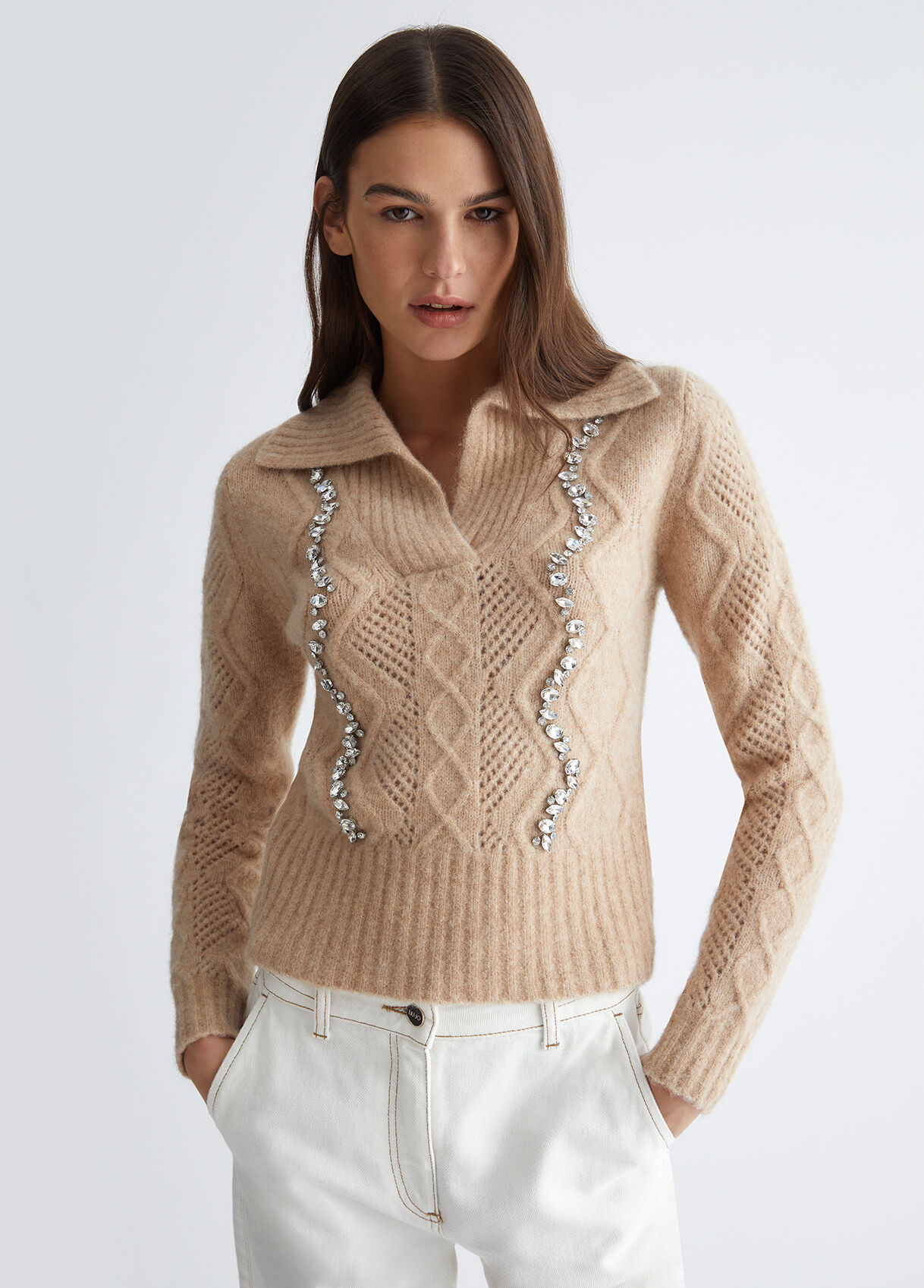 Jumper with jewel embroidery