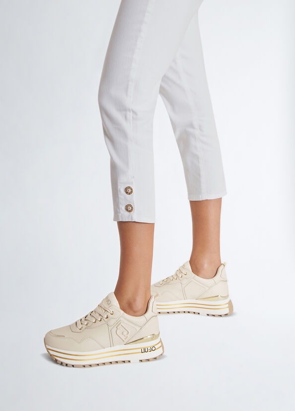 Sneakers platform in pelle