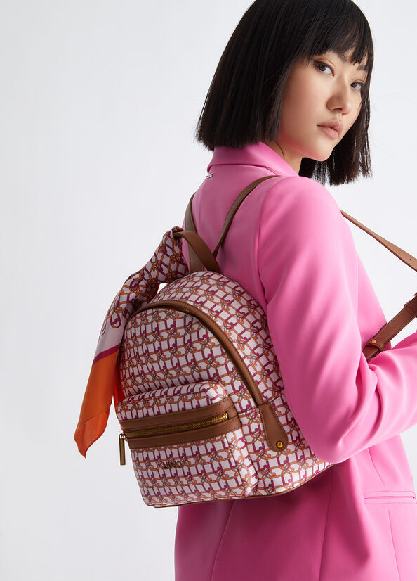 Zaino con logo stampato e foulard