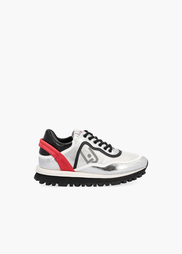 Sneakers in pelle effetto crackle