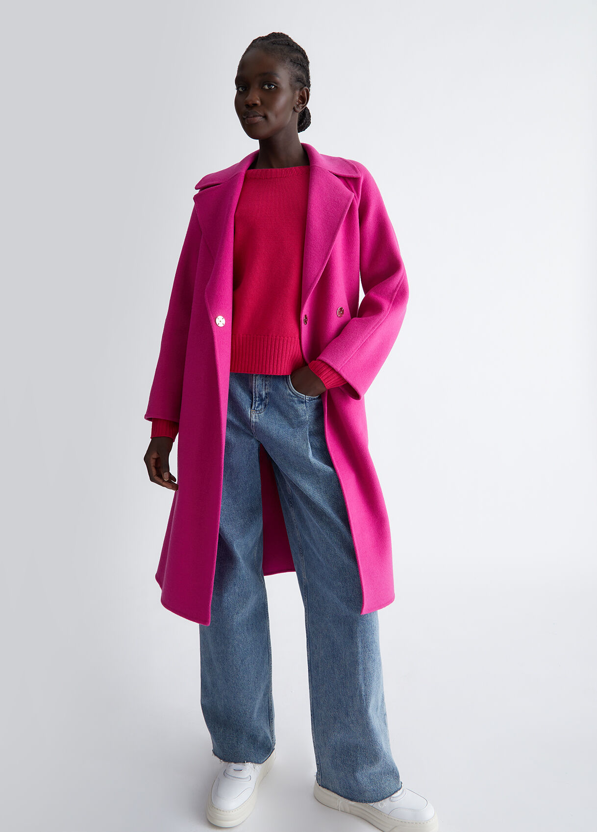 Long wool blend coat