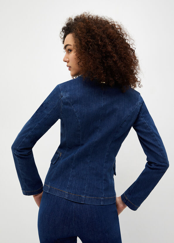 Blazer doppiopetto in denim