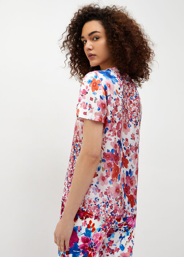 T-shirt con stampa floreale