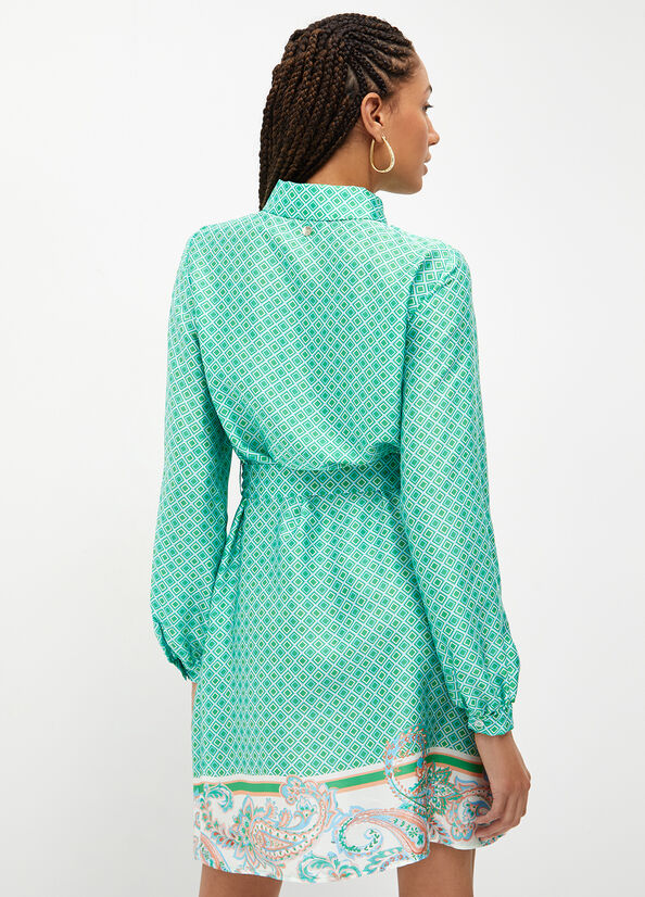 Vestito chemisier con stampa